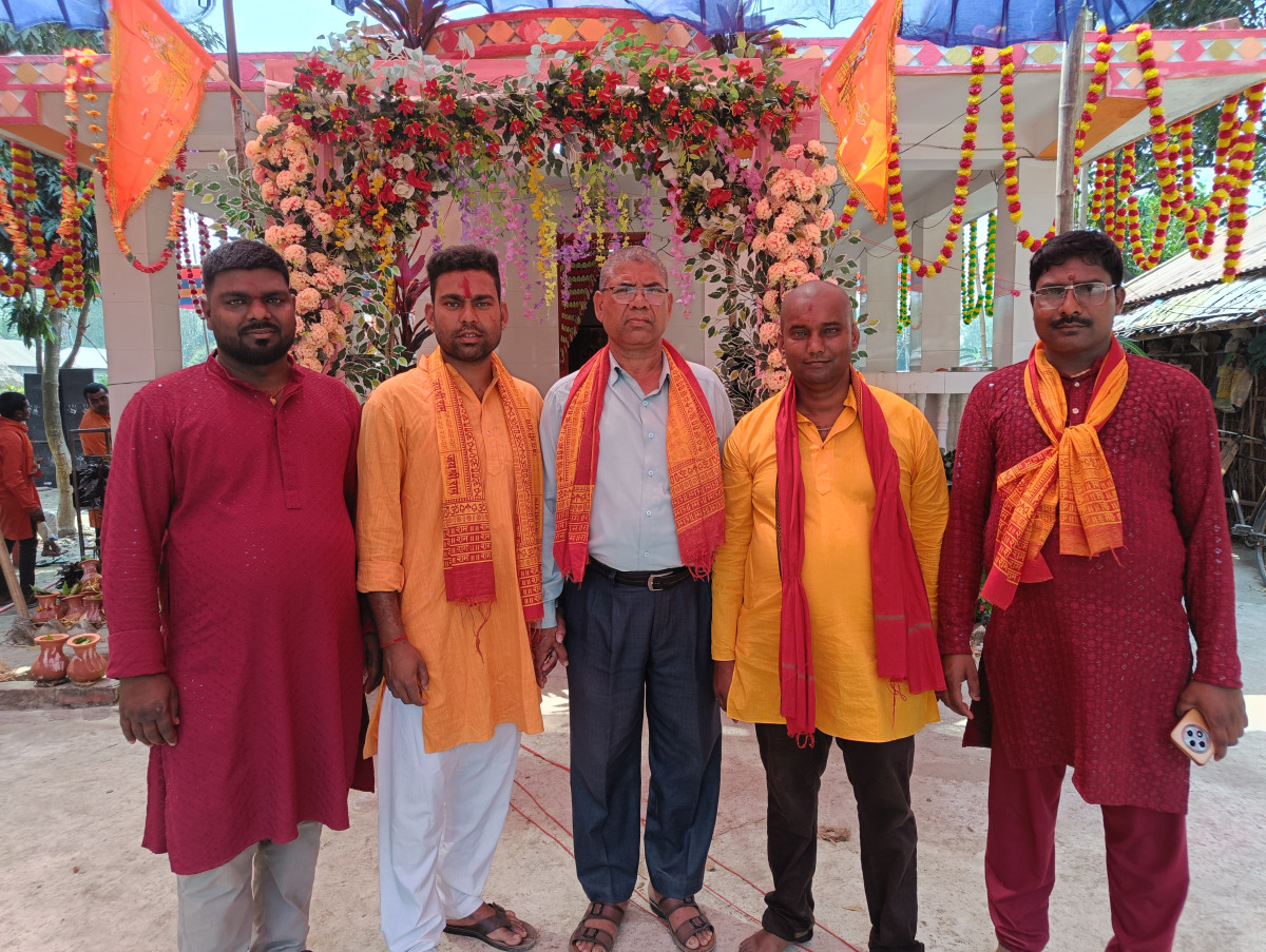 रामनवमीको अवसरमा देवानगञ्ज–१ श्रीरामजानकी मन्दिरमा भव्य कलश यात्रा सम्पन्न