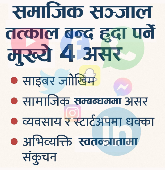 सामाजिक सञ्जाल बन्दले तत्काल पर्ने ४ ठूलो असर